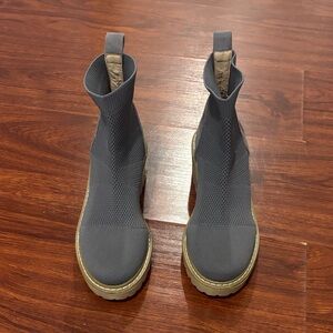 Nicole Miller Gray Ankle Boots with Tan Soles